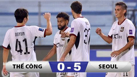 Kết quả Thể Công 0-5 Seoul: Đội khách Seoul ‘dội mưa’ bàn thắng vào lưới Thể Công!